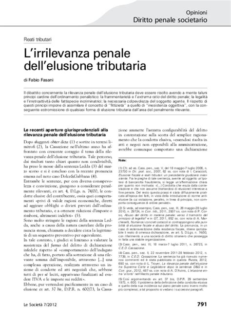 L’elusione fiscale nella giurisprudenza: dall’irrilevanza penale al 